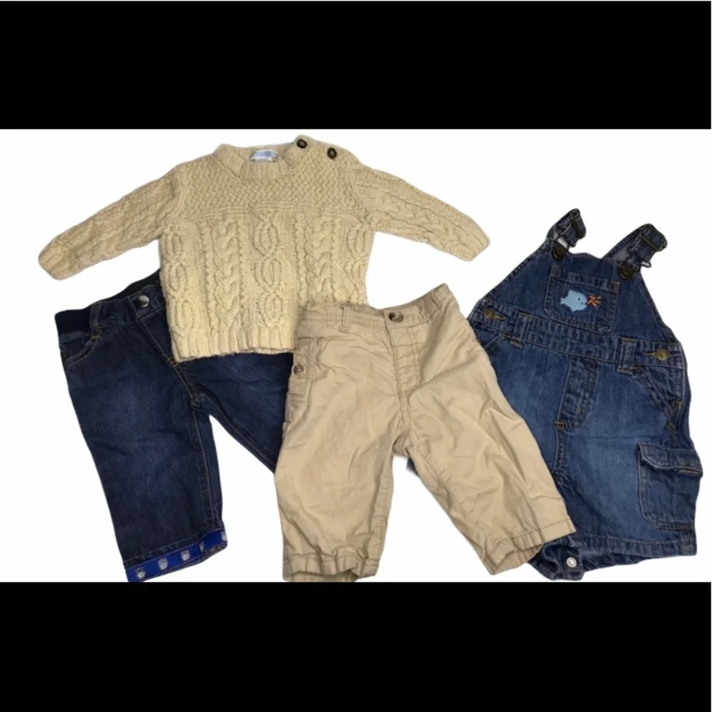 Boys Lot Jean Pants Sweater Shortall 3-6M